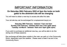 Important Information - key changes